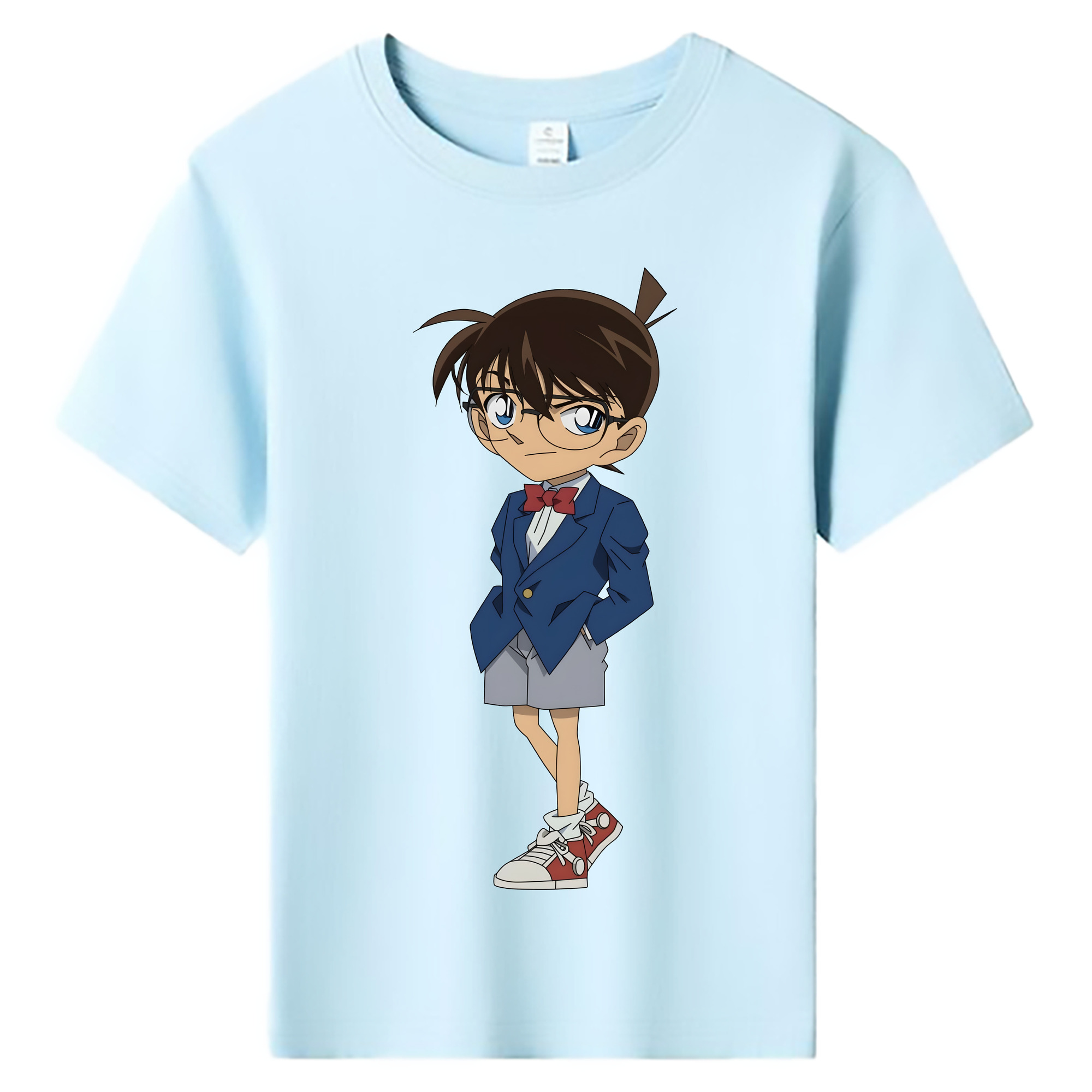 （画像用） 名探偵コナン 江戸川 コナン Detective Conan Conan Edogawa 綿100％キッズTシャツ（フロントプリント）